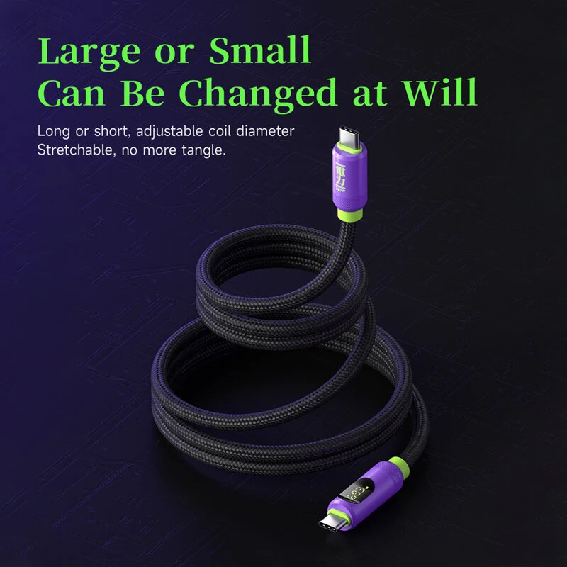 Hagibis SX04S 240W Magnetic USB-C to USB-C Cable with LED Display PD3.1 Fast Charging Data Transmission Copper Core Line 1M/2M Long for iPhone 16 16 Pro 15 15 Plus for Huawei Mate XT for Xiaomi 15pro for Samsung Galaxy Z Flip6 — view 7
