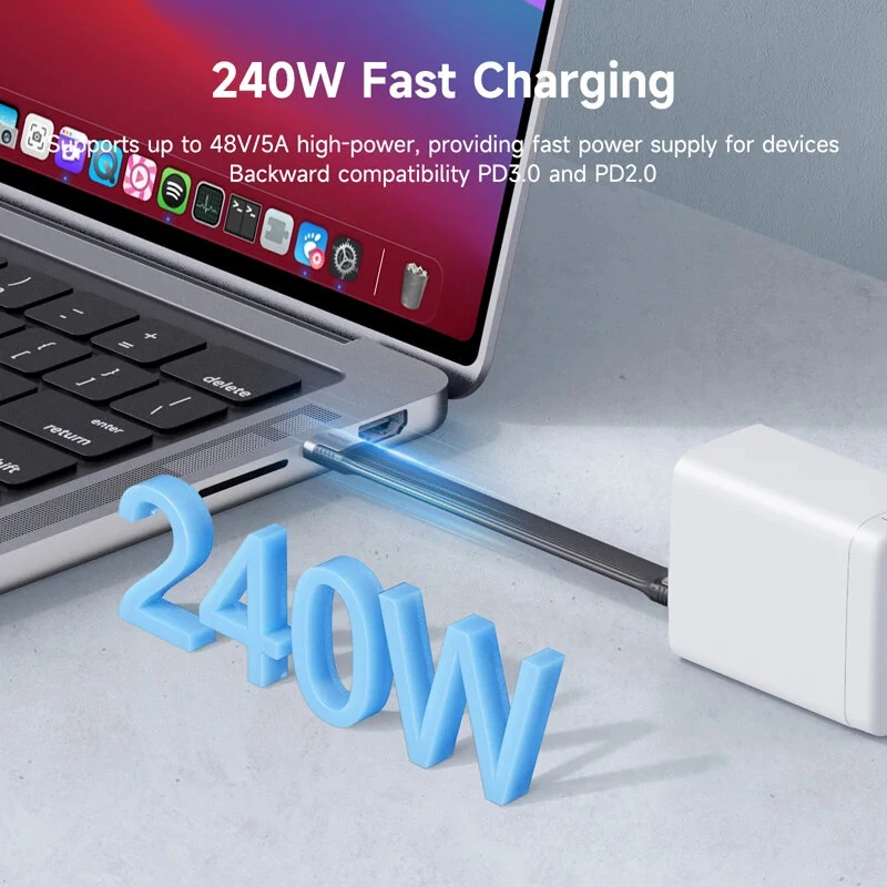 Hagibis USB4 Data Cable 40Gbps USB C to C Short Cable PD 240W 8K 60Hz for TB3/4 15 Pro Max SSD Power Bank — view 7