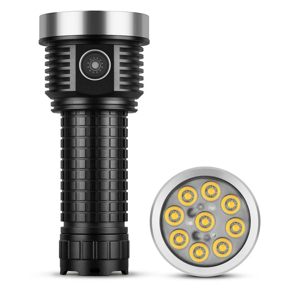 HAIKELITE H9 9*LH351D LED Strong Light Flashlight High Powered 26800 Battery Portable Torch Type-C Rechargeable LED Lamp Outdoor Hiking Camping Hunting Search Light — view 3