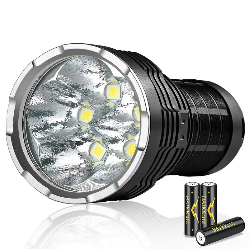 HAIKELITE HK05 5*SFN60 30000LM 1000M Long Range Powerful LED Flashlight with 3*21700 Battery Type-C USB Rechargeable High Power Output Strong LED Torch — HAIKELITE