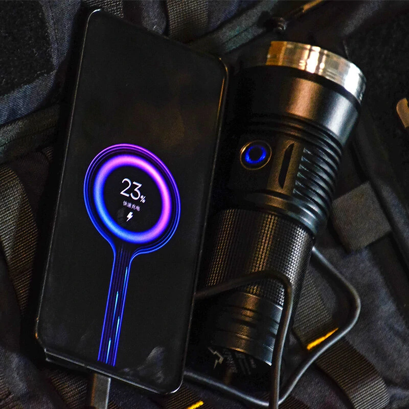 HAIKELITE HK07 XPH50.2 23000LM 6500K 7 LED Flashlight Super Bright 6 Modes Type-C Charging Searchlight Power Bank — view 8