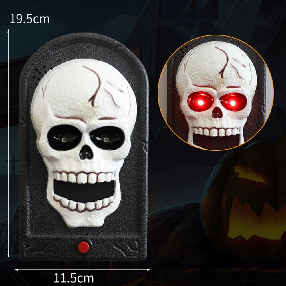 Halloween Doorbell Decorations With Spooky Sounds & Lightup Eyes Animated Pumpkin/Skull/Witch Design for Scary Door Decoration Prank Prop Trick Or Treats Event — view 11