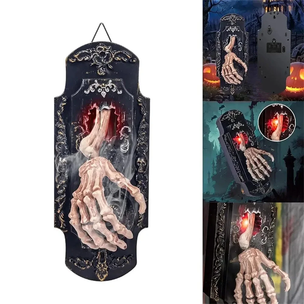 Halloween Spooky Doorbell Sensor Spray Door Lock Luminous Audible Touch Sound Induction Venue Layout Haunted House — view 10
