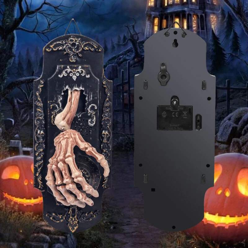 Halloween Spooky Doorbell Sensor Spray Door Lock Luminous Audible Touch Sound Induction Venue Layout Haunted House — view 3