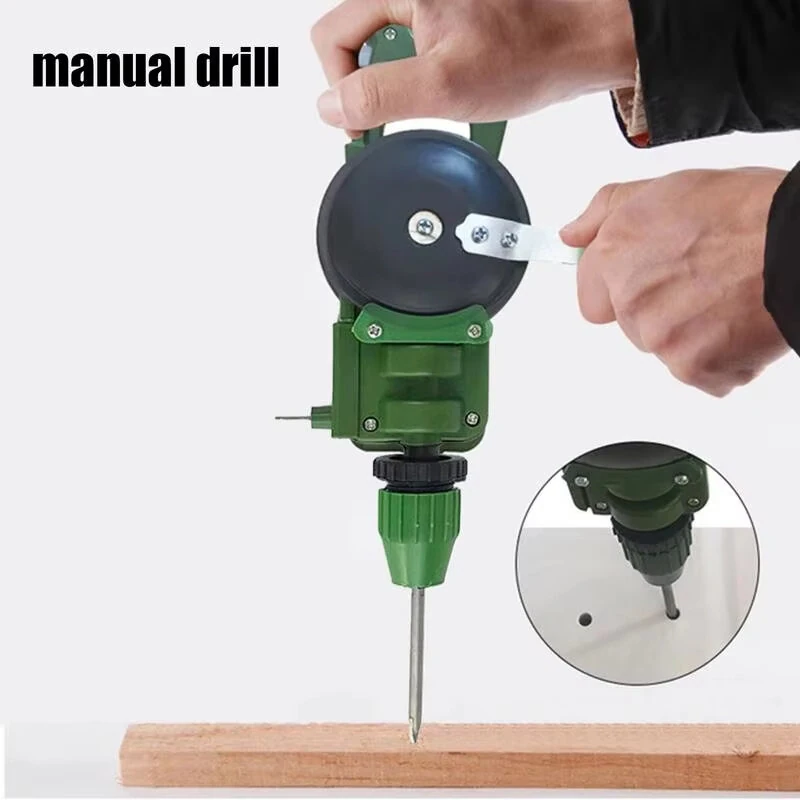 Hand Crank Hole Puncher Manual Drill Multi Purpose Tool for Wood Glass Sharpening Lightweight Portable Metal ABS Construction — view 5