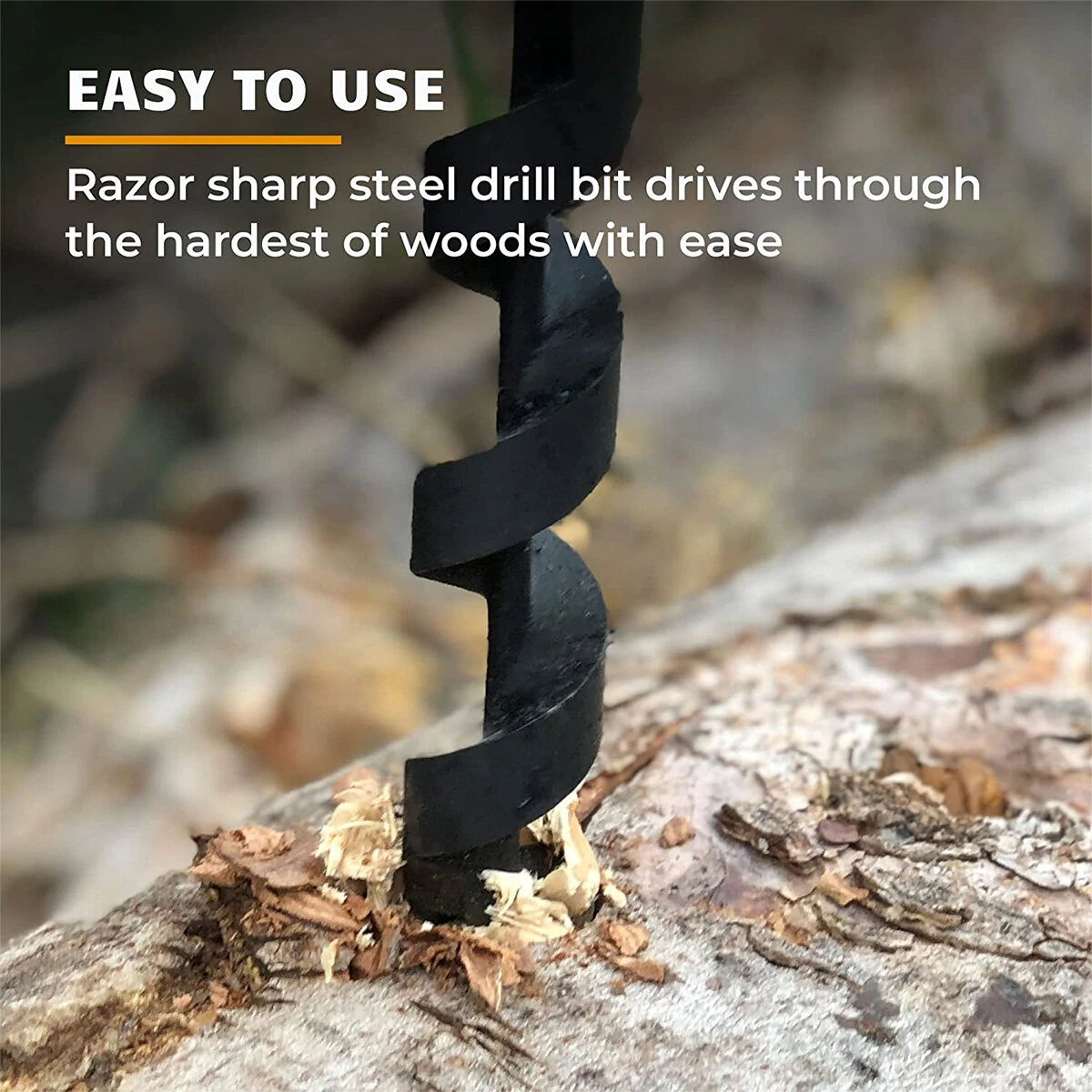 Hand Drill Carbon Steel Manual Auger Drill Portable Manual Survival Drill Bit Self-Tapping Survival Wood Punch Tool 4 Size Options Available — view 6