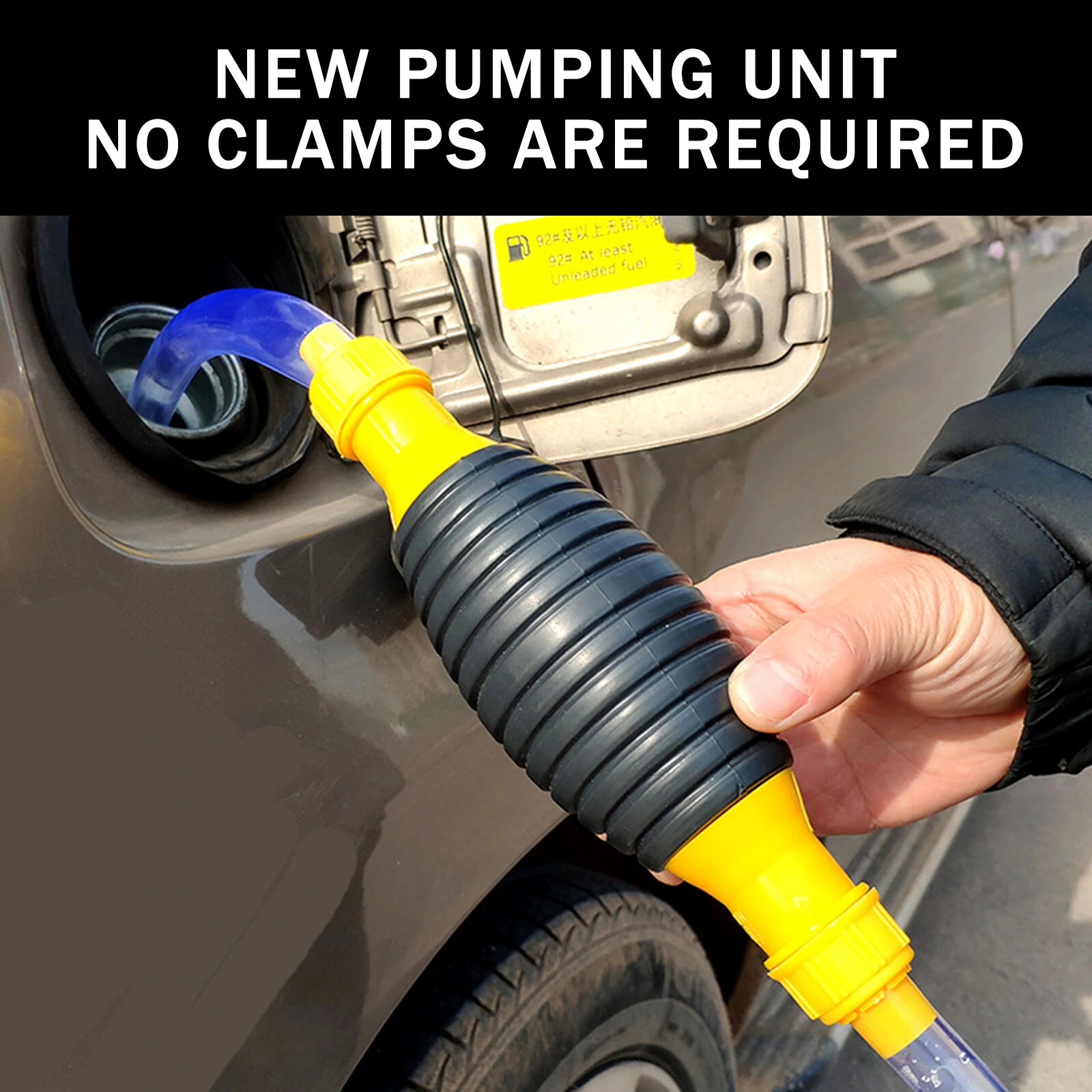 Hand Fuel Pump Car Fuel Tank Sucker Oil Transfer Fuel Pump Petrol Diesel Liquid Manual Pump Syphon Fuel Saver for Gas Gasoline — view 4