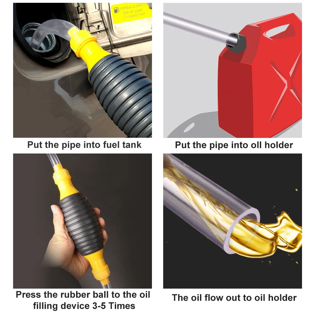 Hand Fuel Pump Car Fuel Tank Sucker Oil Transfer Fuel Pump Petrol Diesel Liquid Manual Pump Syphon Fuel Saver for Gas Gasoline — view 7