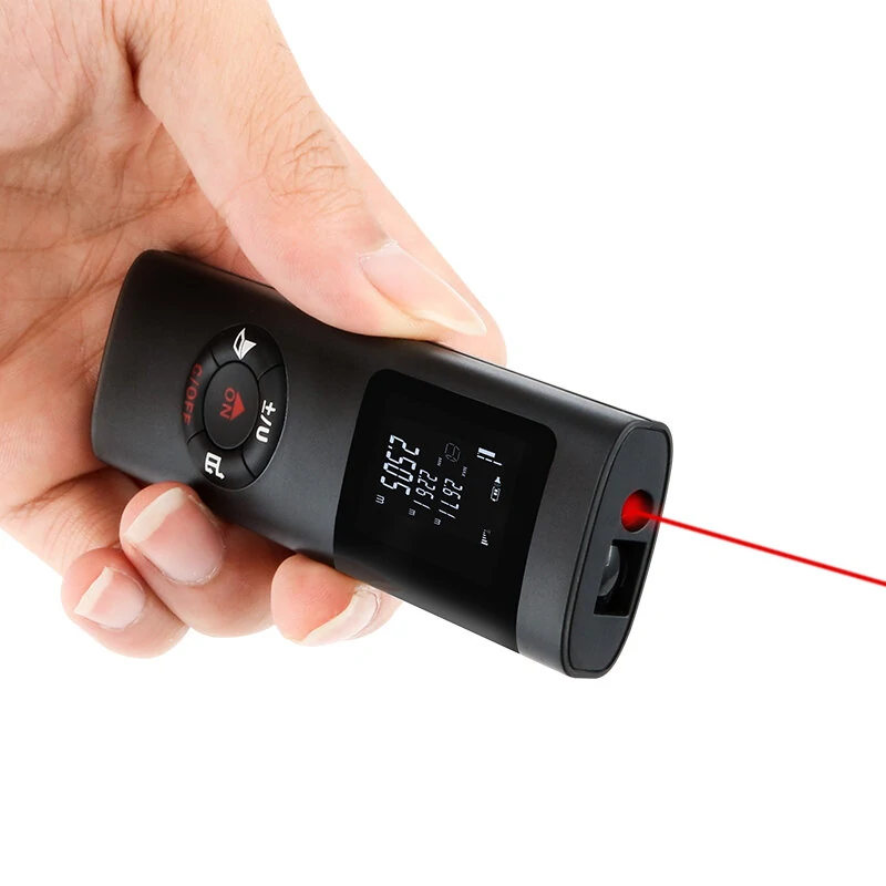 Handheld Electronic 40M Laser Distance Meter Mini Laser Rangefinder Laser Tape m/in/ft IP54 Waterproof LCD Display with Backlight — view 5