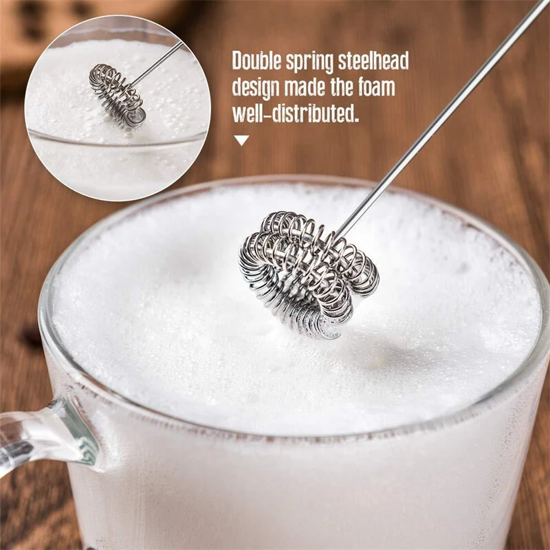 Handheld Milk Frother Automatic Electric Cream Mixer Handheld Egg Mixer Portable Foam Maker Compact Whisk Drink Mixer Mini Foamer for Cappuccino Coffee — view 7