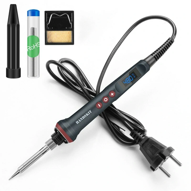 Handskit 90W LED Digital Soldering Iron Kit 110V/220V Adjust Temperature Electrical Soldering Iron 4 Wire Core Welding Tools — Handskit