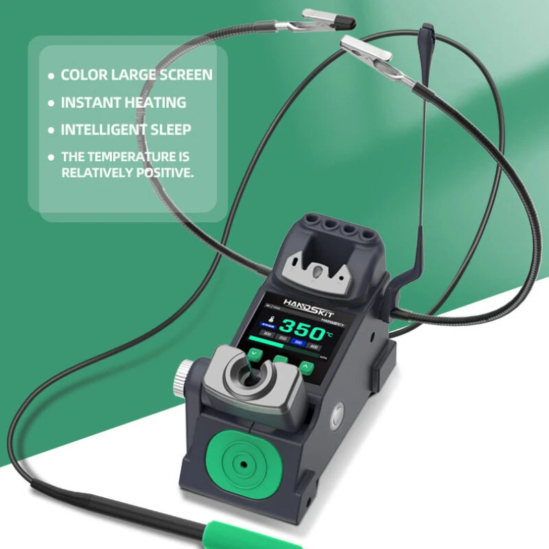 HANDSKIT S5 Portable Welding Station Rapid Heating Intelligent Sleep Function Adjustable Temperature 100-450℃ Compatible with 210 245 115 Handles Large Color Screen Compact Design — view 3
