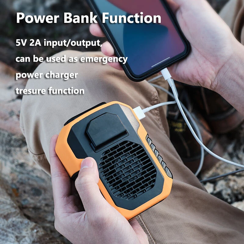 Hanging Waist Fan Portable Outdoor Sports 6000mAh High Capacity Battery Life Two-Way Rechargeable Multipurpose Neck Fan Strong Wind Power Polymer Lithium Battery — view 6