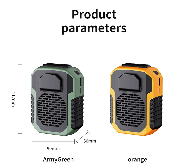 Hanging Waist Fan Portable Outdoor Sports 6000mAh High Capacity Battery Life Two-Way Rechargeable Multipurpose Neck Fan Strong Wind Power Polymer Lithium Battery — view 8