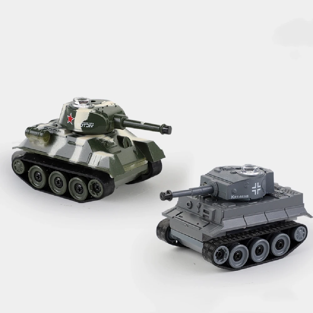 Happy Cow 777-215 2.4G Mini RC Car Army Battle Infrared Tank with LED Light RTR Remote Control Vehicles Models Toys — Happy