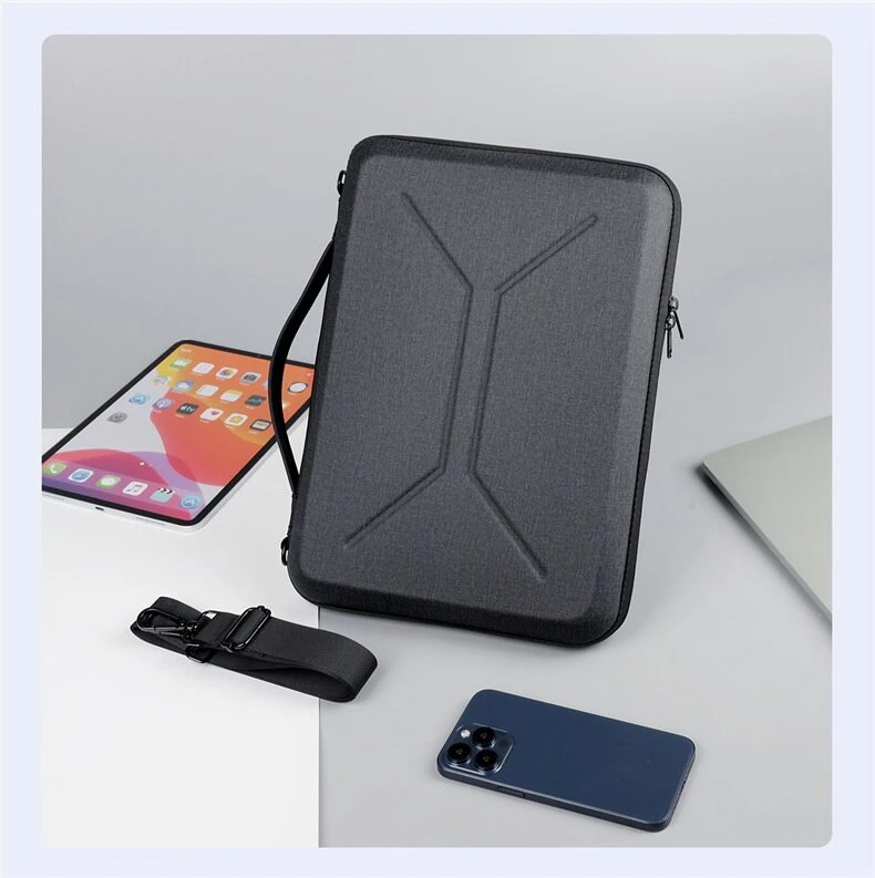 Hard Shell EVA Laptop Sleeve 13.3 Inch Shockproof Waterproof Tablet Carrying Case with Shoulder Strap Travel Organizer Bag for PS5 Drone Accessories — view 5