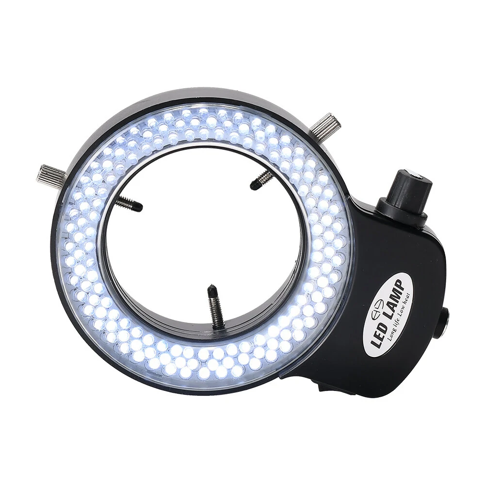 HAYEAR Adjustable 6500K 144 LED Ring Light Illuminator Lamp For Industry Stereo Microscope Lens Camera Magnifier 110V-240V Adapter — HAYEAR