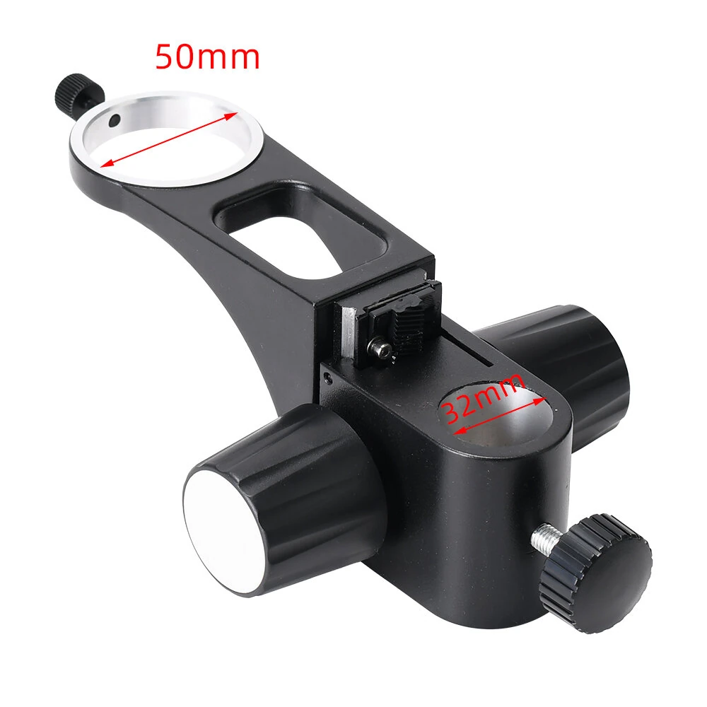 HAYEAR Microscope Accessories Set Microscope Stand Ring Adapter Monocular Lens Holder Compatible 25mm 32mm 50mm Metal Industrial Stereo Microscope Precision Focusing Adjustable Arm Display Mount — view 10