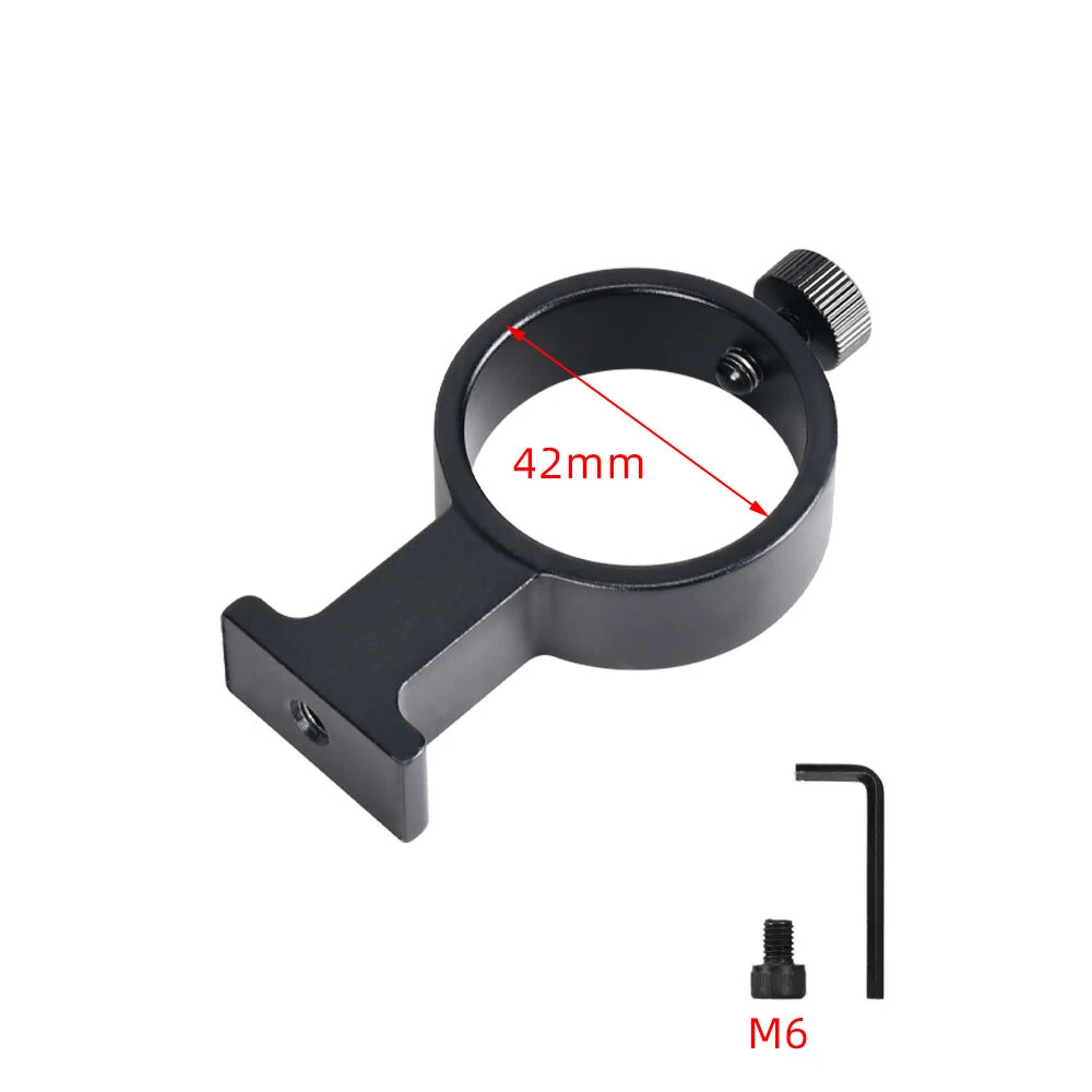 HAYEAR Microscope Accessories Set Microscope Stand Ring Adapter Monocular Lens Holder Compatible 25mm 32mm 50mm Metal Industrial Stereo Microscope Precision Focusing Adjustable Arm Display Mount — view 7