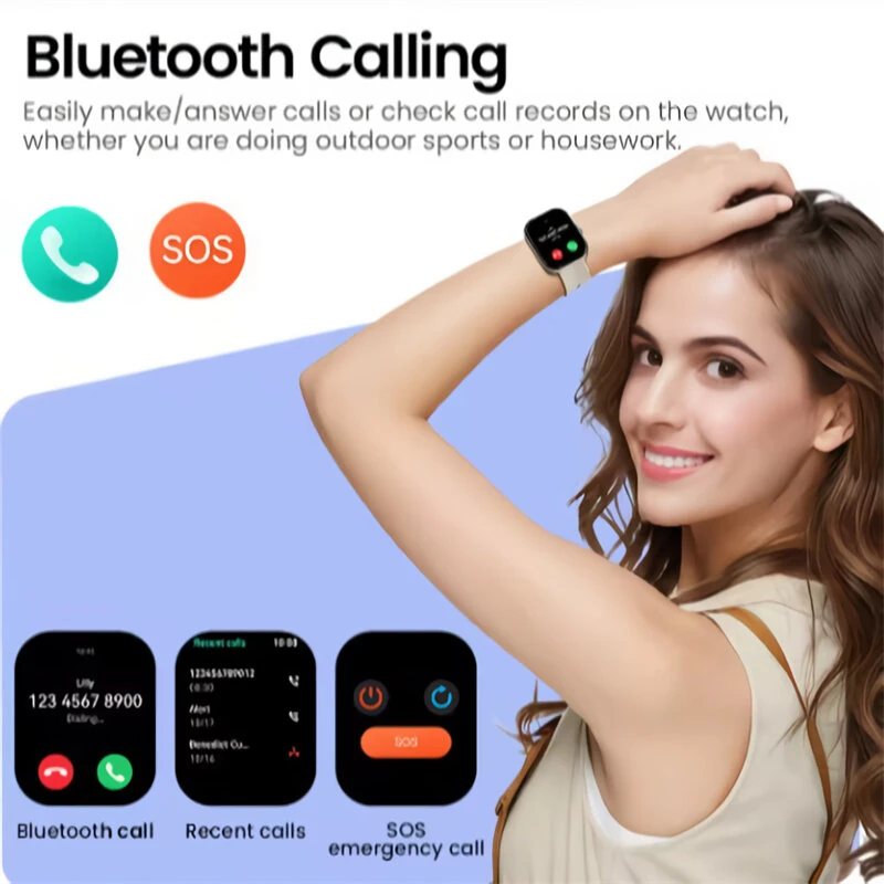 Haylou S6 2.01-inch HD Screen Voice Assistant IP68 Waterproof bluetooth Call Heart Rate Blood Pressure Blood Oxygen Monitor Sleep Monitoring SOS Emergency Call Multi-sport Modes Smart Watch — view 2
