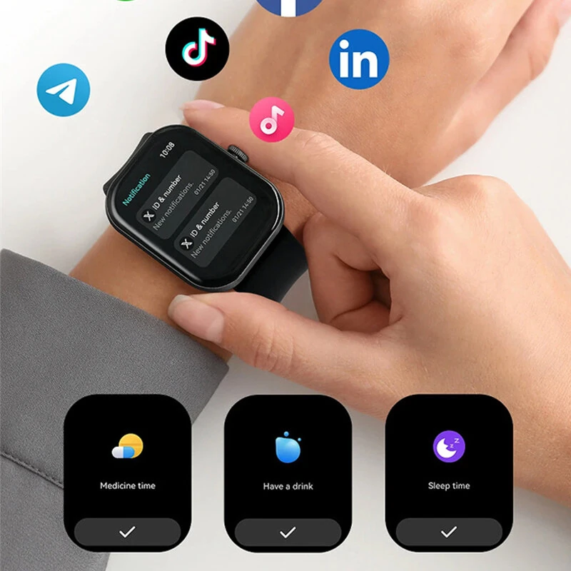 Haylou S6 2.01-inch HD Screen Voice Assistant IP68 Waterproof bluetooth Call Heart Rate Blood Pressure Blood Oxygen Monitor Sleep Monitoring SOS Emergency Call Multi-sport Modes Smart Watch — view 5
