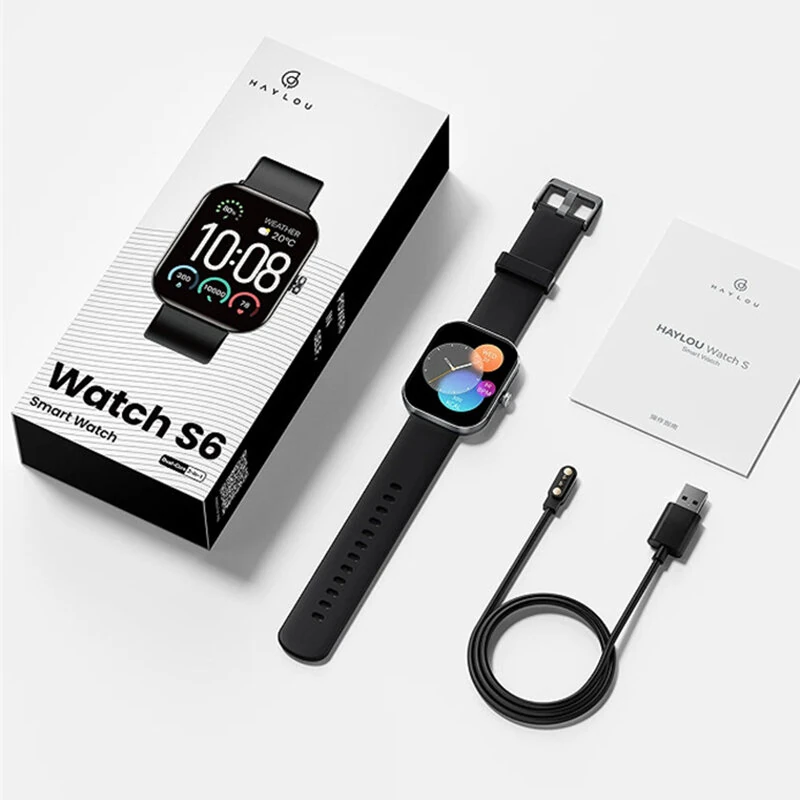 Haylou S6 2.01-inch HD Screen Voice Assistant IP68 Waterproof bluetooth Call Heart Rate Blood Pressure Blood Oxygen Monitor Sleep Monitoring SOS Emergency Call Multi-sport Modes Smart Watch — view 6