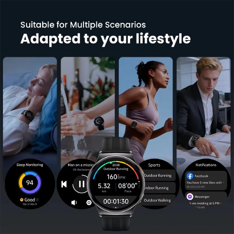 HAYLOU Solar Lite 2 1.43-inch AMOLED Display 1ATM Waterproof Heart Rate Blood Pressure Blood Oxygen Monitor Sleep Monitoring Multi-sport Modes Smart Watch — view 3