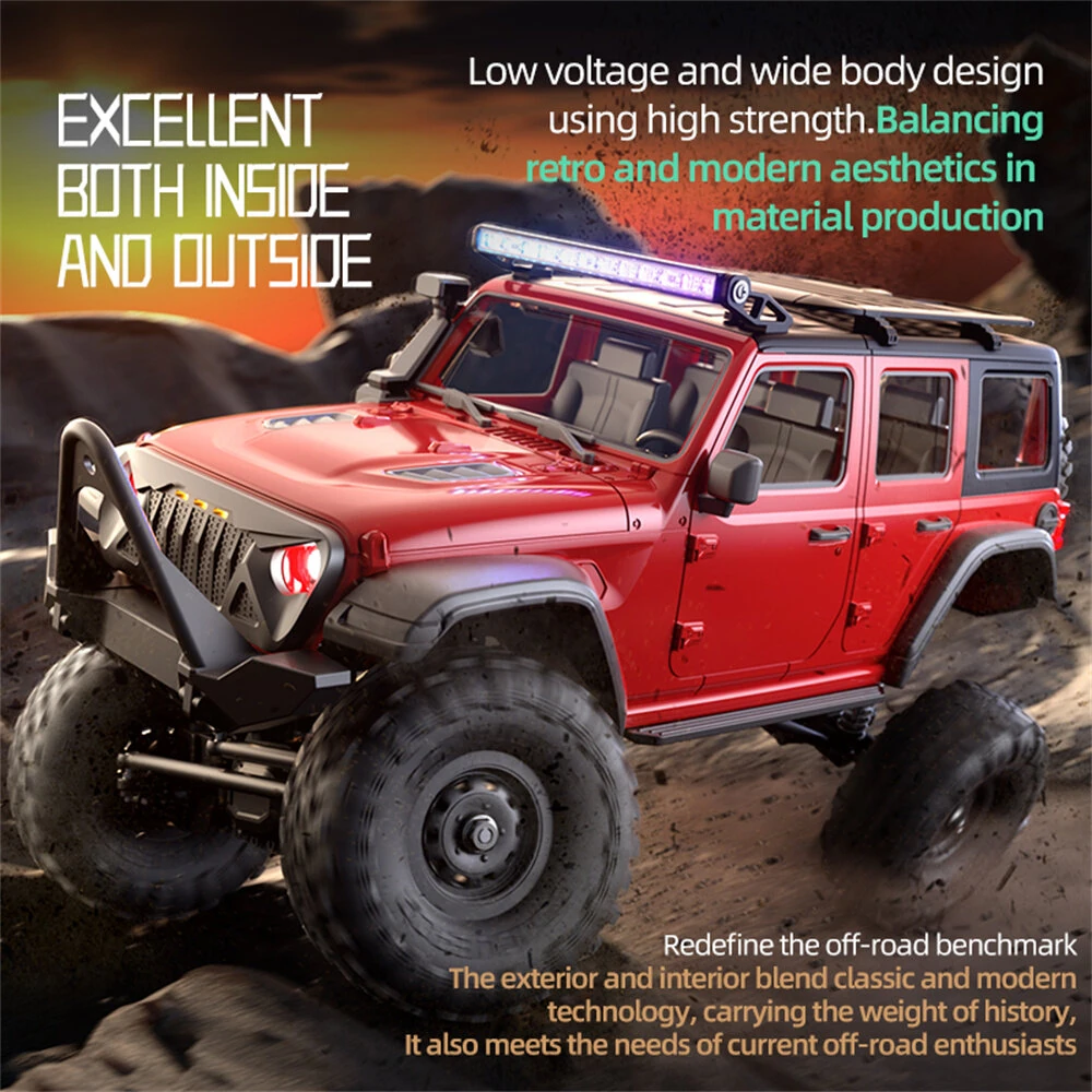 HB Toys RTR R1604/5/6 1/16 2.4G 4WD RC Car Full Proportional Rock Crawler LED Light Off-Road Climbing Truck Vehicles Models Toys — view 4