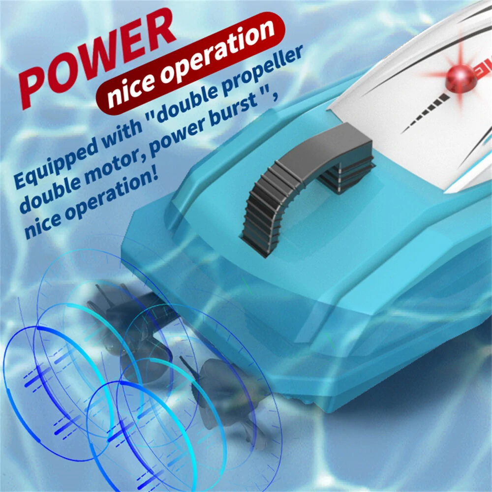 HC 804 2.4G Mini Remote Control High Speed RC Boat LED Light Palm Summer Waterproof Toy Dual Motors Pool Lakes Vehicles Models — view 5