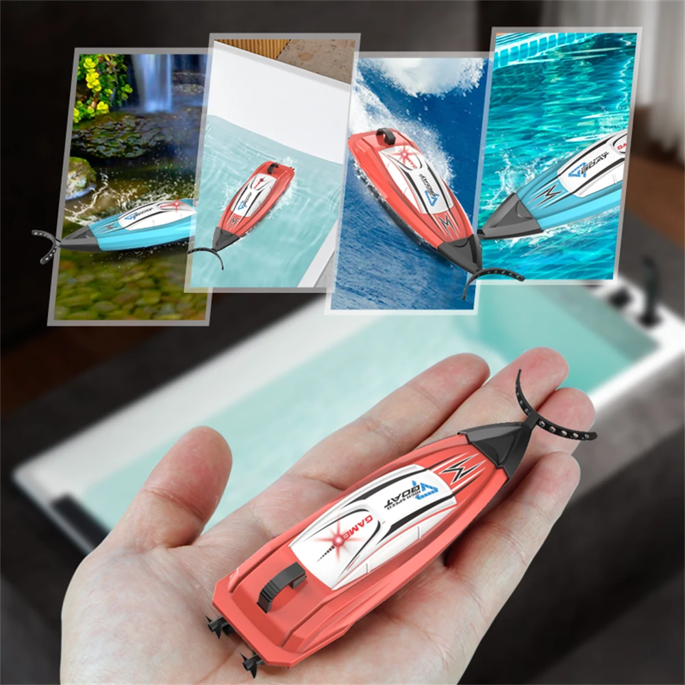 HC 804 2.4G Mini Remote Control High Speed RC Boat LED Light Palm Summer Waterproof Toy Dual Motors Pool Lakes Vehicles Models — view 8