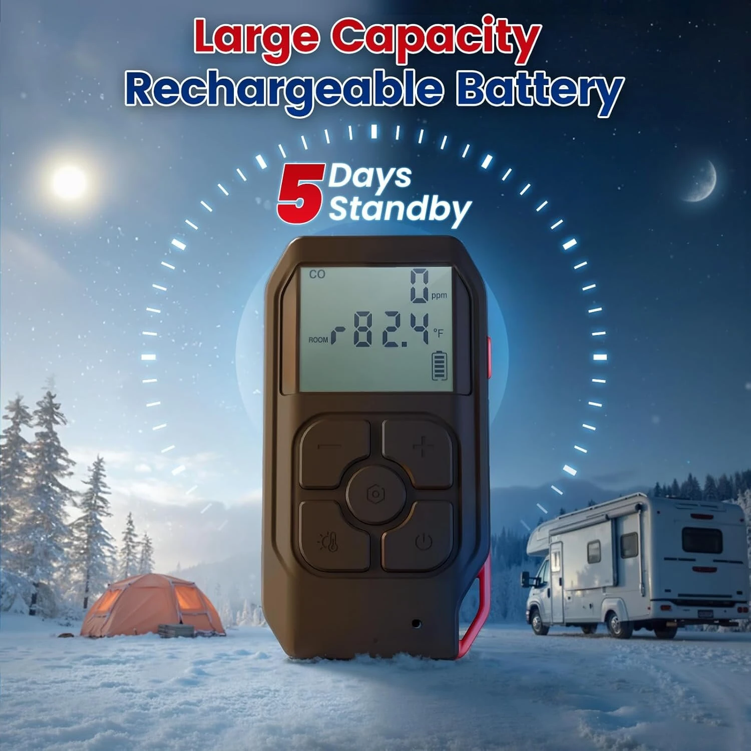 Hcalory Diesel Heater Upgraded Version LCD Panel Remote Control with Wireless Temperature Sensing Function — view 3
