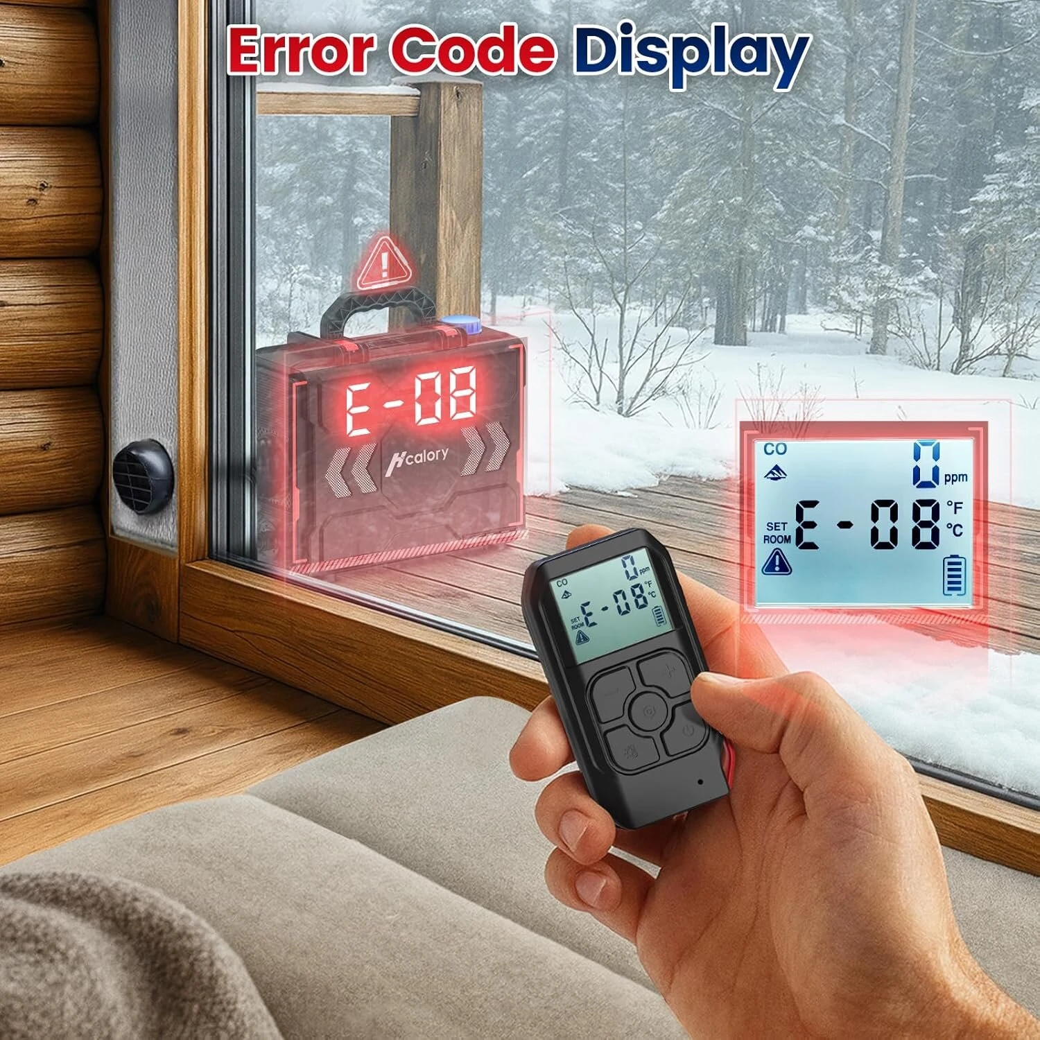 Hcalory Diesel Heater Upgraded Version LCD Panel Remote Control with Wireless Temperature Sensing Function — view 6