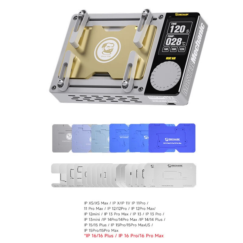 HEAT AIR Preheating Platform 600W PTC Heating Core Temperature Control Mobile Phone Motherboard Repair Layering Glue Removal Tin Planting Soldering Reflow Station HD Display Adjustable Timer — view 8