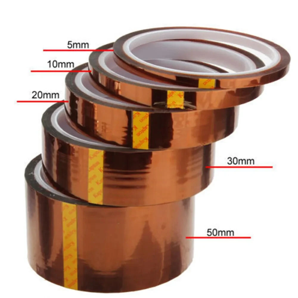Heat Resistant Polyimide Tape 5/10/20/30/50mm x 33m High Temperature 200°C Electrical Insulation No Residue Adhesive Polyimide Film Tape — view 7
