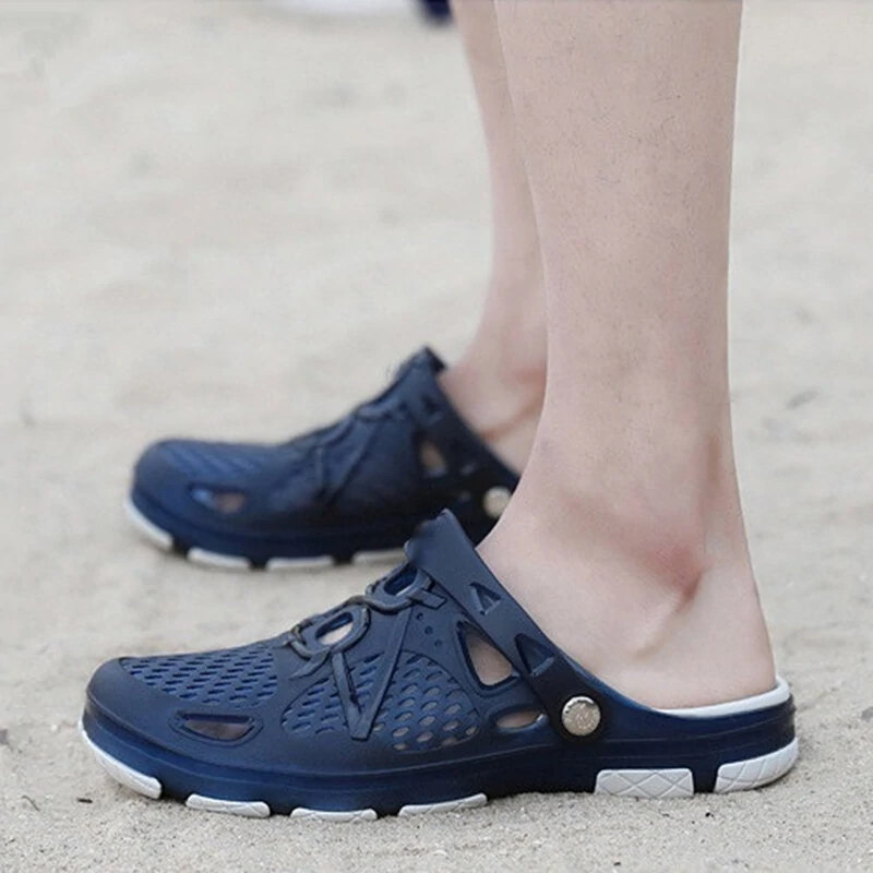 HEMU Men's Slippers Non-Slip Quick Drying Breathable Waterproof Deodorant Fashion Sports Casual Sandals — HEMU