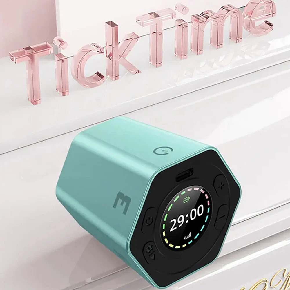 Hexagon Digital Clock Timer Magnet Cube Timer Kitchen Hexagon Flip Timer for Study Cooking Training Easy to Use Magnetic — view 4