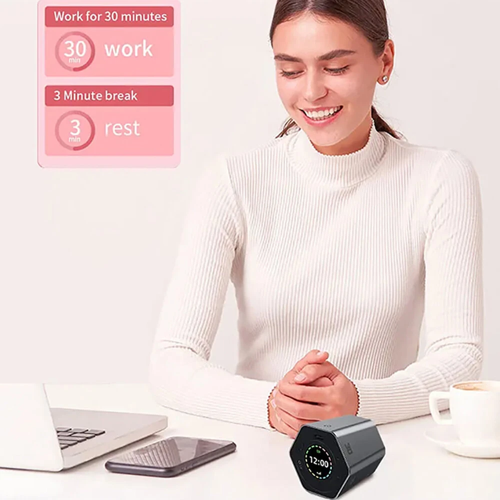 Hexagon Digital Clock Timer Magnet Cube Timer Kitchen Hexagon Flip Timer for Study Cooking Training Easy to Use Magnetic — view 6