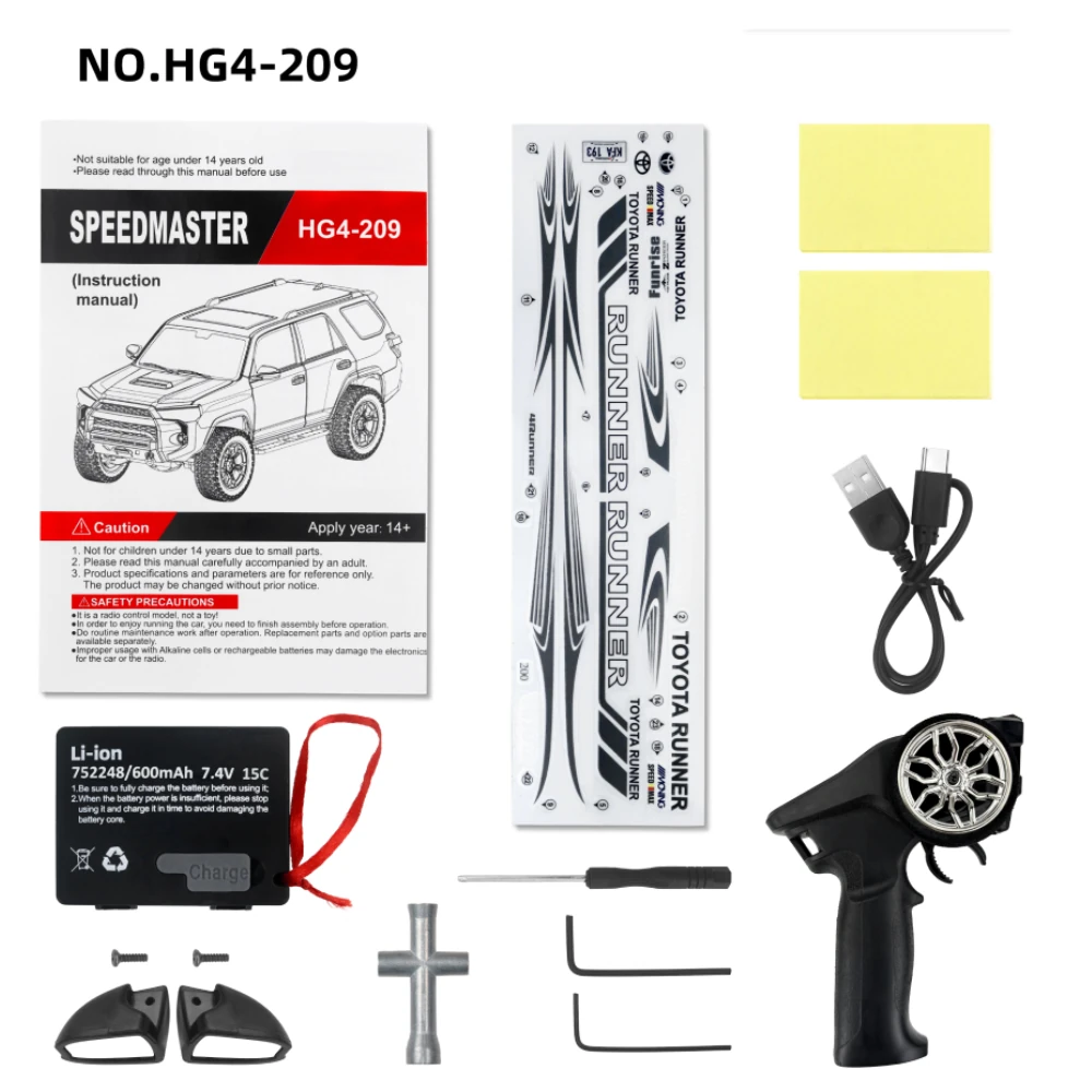 HG TRASPED HG4-209 RTR 1/18 2.4G 4WD RC Car for TOYOTA 4RUNNER Simulated Sound Exhaust System LED Light Vehicles Models Toys — view 11