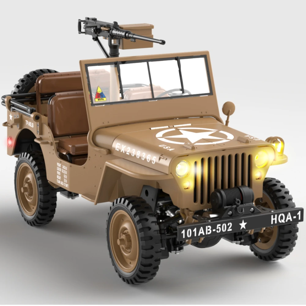 HG TRASPED HG4-58 RTR 1/14 2.4G 4WD RC Car Willys Military Truck for Jeep Off-Road Climbing LED Light Sound Winch Two Speed Metal Frame Rock Crawler Full Proportional Vehicles Models Toys — view 4
