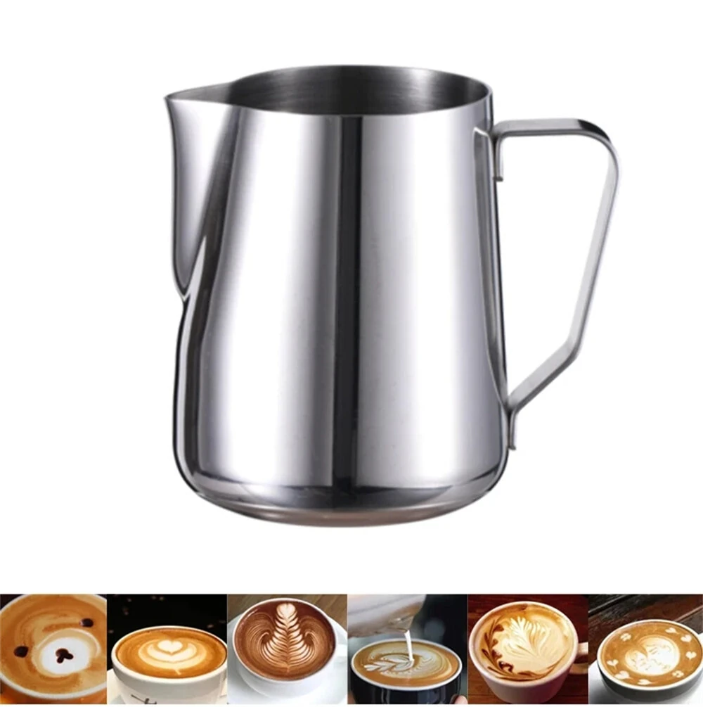 HiBREW 350ml Stainless Steel Frothing Coffee Pitcher Pull Flower Cup Cappuccino Milk Pot Espresso Latte Art Milk Frother Frothing Jug