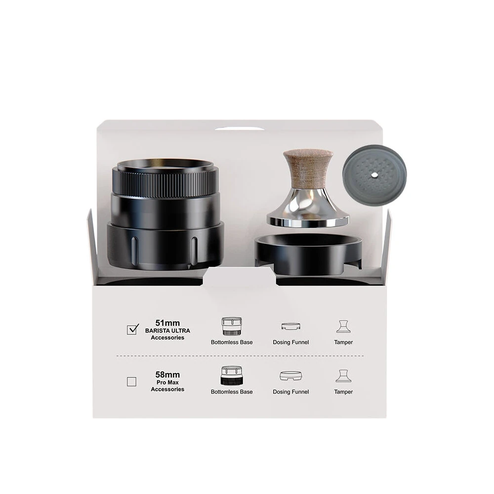 HiBREW 51mm/58mm Bottomless Adapter Kit Espresso Accessories Dosing Funnel Tamper for HiBREW H4C Portable Espresso Coffee Machine — view 4