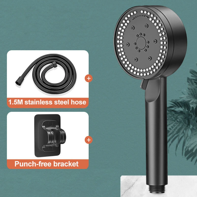 High Pressure  8 Modes Boosted Shower Head Portable Rainfall Hoses Bathroom Bracket Bathroom Sets — view 10