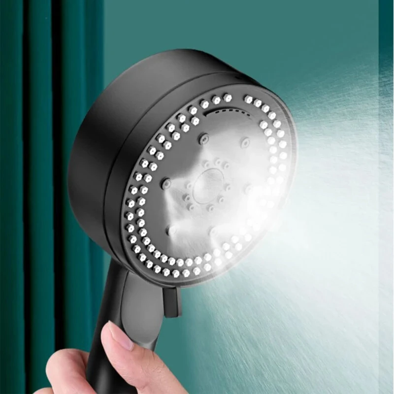 High Pressure  8 Modes Boosted Shower Head Portable Rainfall Hoses Bathroom Bracket Bathroom Sets — view 4