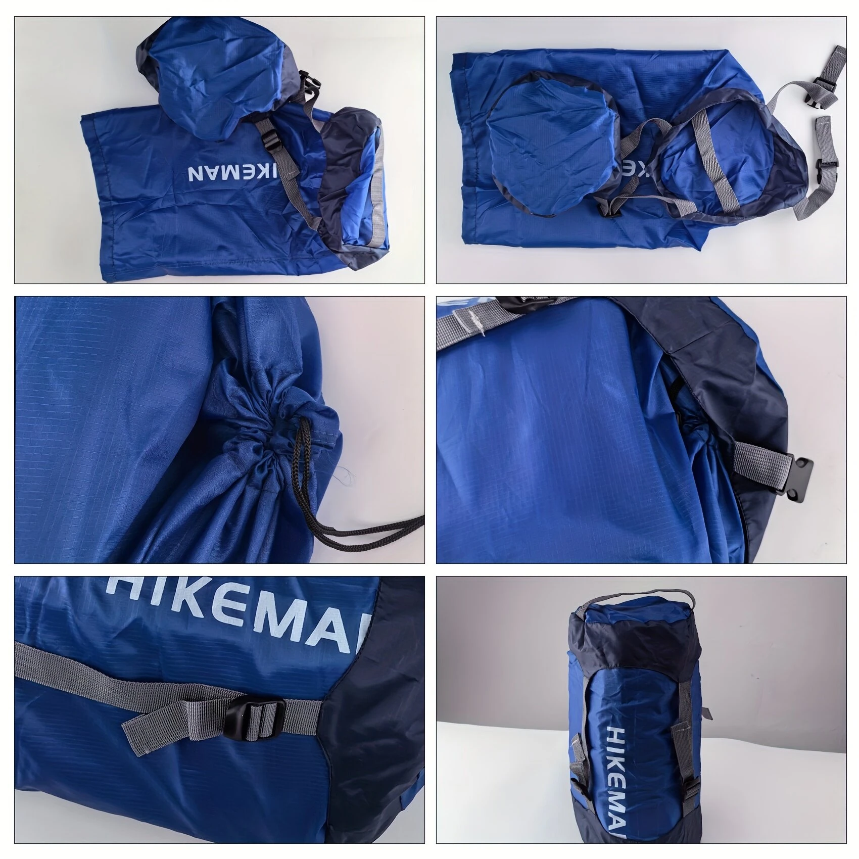 HIKEMAN Compression Sack for Sleeping Bag 210T Polyester Water Repellent Packing Stuff Storage Bag for Outdoors Travel Camping Hiking — view 7