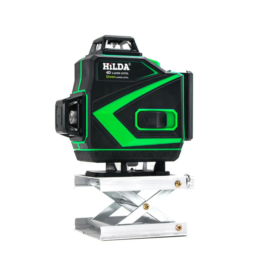HILDA 16 Line Green Light Laser Level Double Batteries Meter Automatic Leveling Adjustable Precision EU Plug for Construction — HILDA