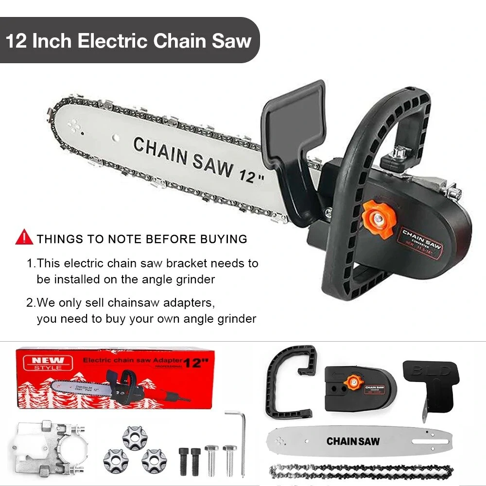 HLIDA Multi-Compatible Electric Chain Saw Converter DIY Kit Adjustable Hardened Saw Chain High Speed 11000rpm with Auto-Oil Supply Safety Features for Effective Wood Glass Metal Cutting — view 8