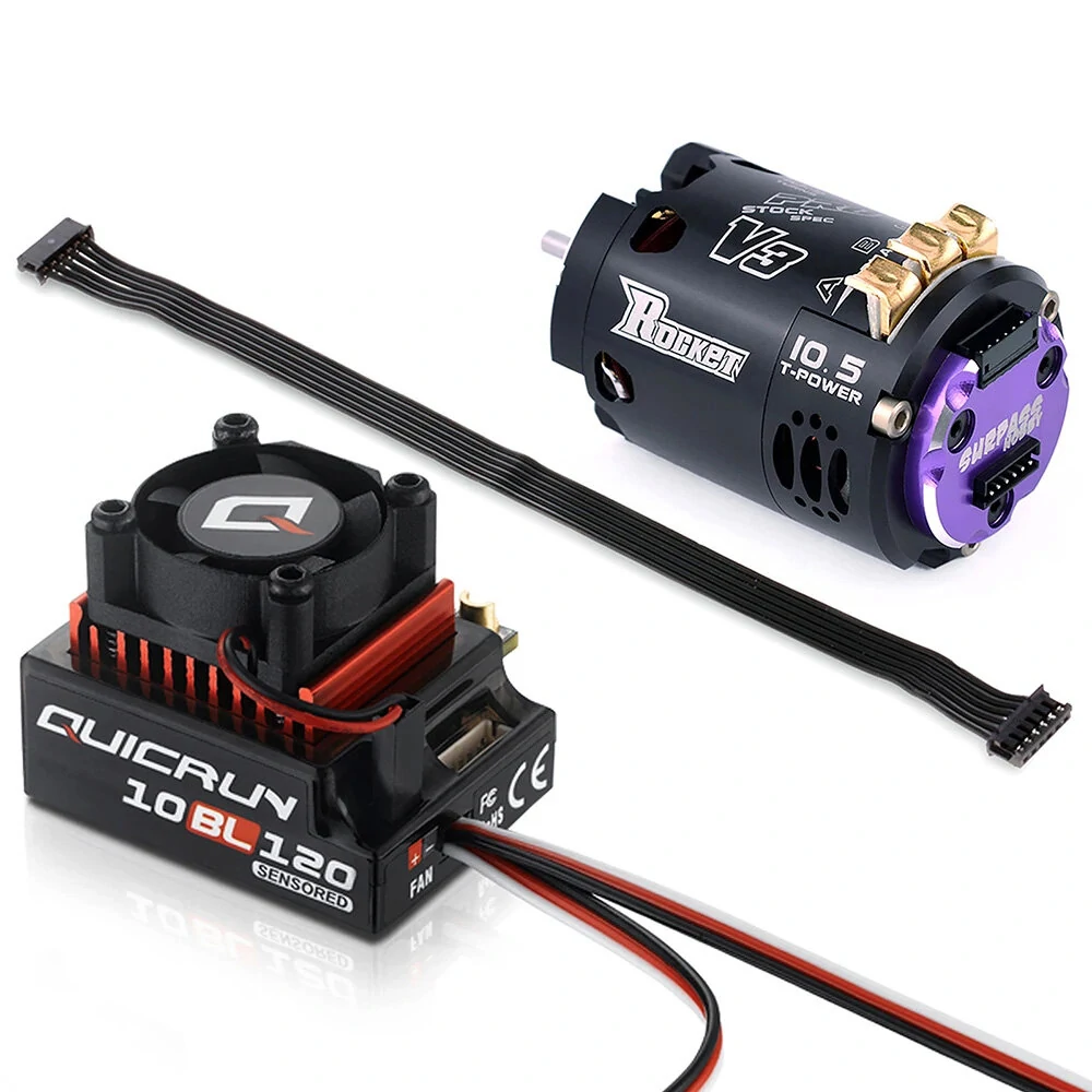 Hobbywing Sensored Brushless 10BL120 G2 ESC+Rocket 540 V3 Motor Combo for 1/10 Drift RC Car Parts — Hobbywing