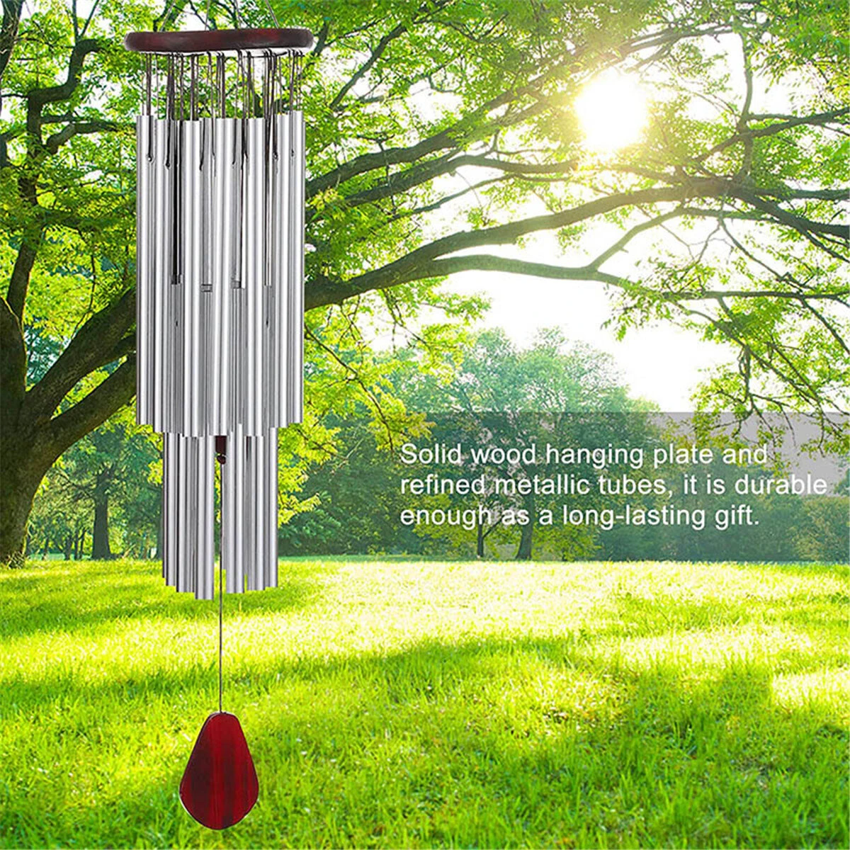 Home 27 Silver Tubes Wind Chimes Church Bells Hanging Decorations — view 8
