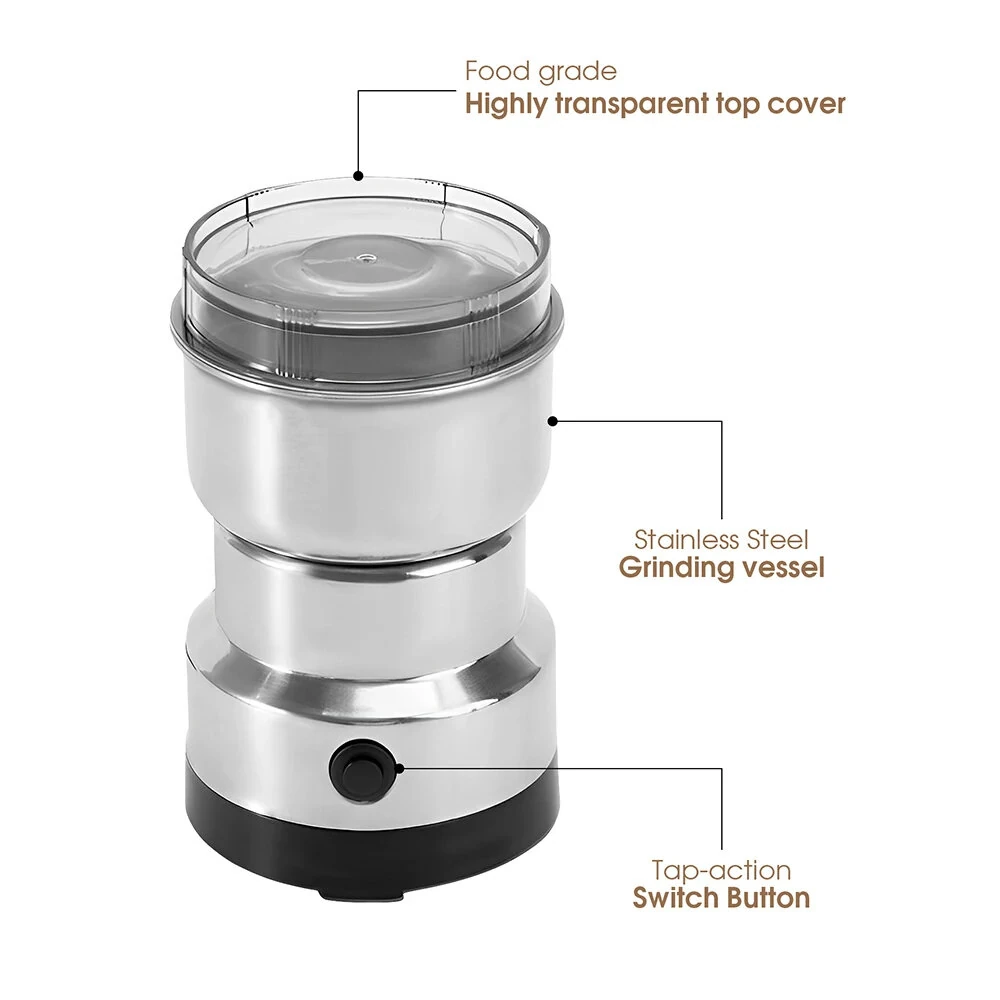 Home Kitchen Electric Milling Machine Multipurpose Electric Coffee Bean Grinding Tool Stainless Steel Milling Machine for Seeds Spices Herbs Nuts Coffee Grinder — view 8