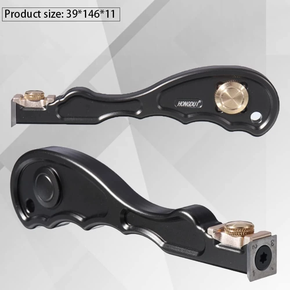 HONGDUI 2 In 1 Mini Wood Carbide Insert Scraper Glue Scraper Removal Aluminum Alloy Handle Woodworking Tool — view 4
